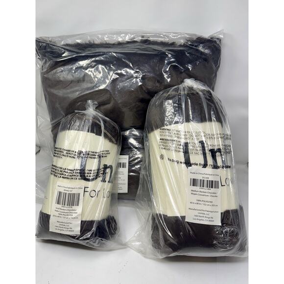 Unhide 3- Faux Fur Bundle In Chocolate, Squish Pillow, Small & Medium Blankets - Picture 1 of 11